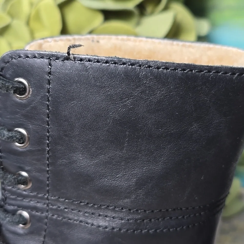 Polo by Ralph Lauren Black Leather Combat Boots